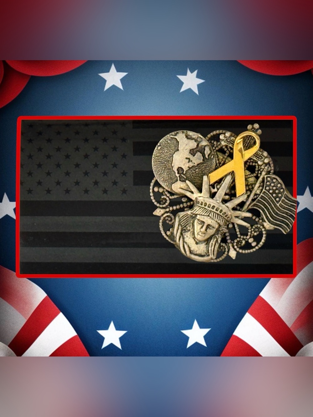 Patriotic Gift Set - Flag Stickers & Commemorative Brooch